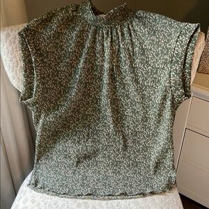 Green Patterned Women's Top